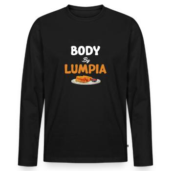 Body By Lumpia Pinoy Shanghai Lover Adobo - T-shirt manches longues Premium bio Homme - noir - Devant - Nico (187cm)