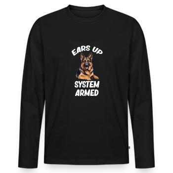 Ohren Nach Oben System Bewaffneter Polizei - Männer Premium Bio Langarmshirt - Schwarz - Vorne - Nico (187cm)