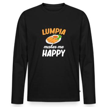 Lumpia me rend heureux Pinoy Shanghai Adobo - T-shirt manches longues Premium bio Homme - noir - Devant - Nico (187cm)
