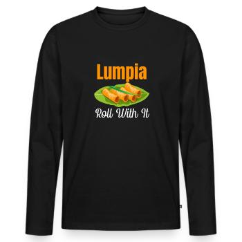 Lumpia Roll With It Pinoy Shanghai Lover Adobo - T-shirt manches longues Premium bio Homme - noir - Devant - Nico (187cm)