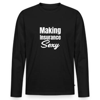 Insurance Make Sexy Funny Agent Assurance - T-shirt manches longues Premium bio Homme - noir - Devant - Nico (187cm)