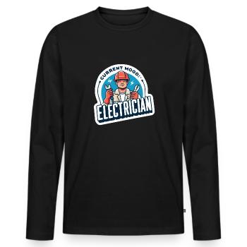 Aktuelle Stimmung Elektriker - Männer Premium Bio Langarmshirt - Schwarz - Vorne - Nico (187cm)