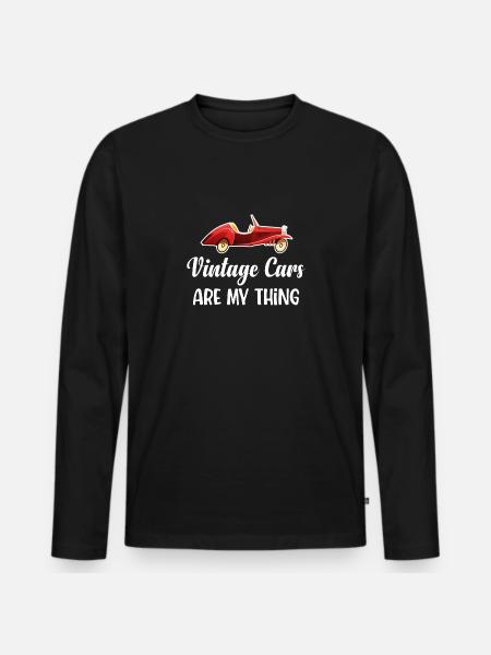 Oldtimer Sind Mein Ding. - Männer Premium Bio Langarmshirt - Schwarz