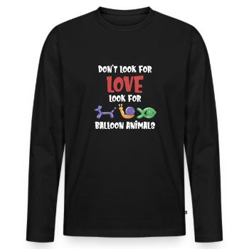 Suchen Sie Nicht Nach Liebe. Suchen Sie Nach - Männer Premium Bio Langarmshirt - Schwarz - Vorne - Nico (187cm)