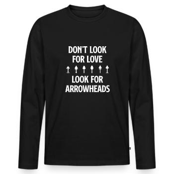 Ne cherchez pas l’amour, cherchez - T-shirt manches longues Premium bio Homme - noir - Devant - Nico (187cm)
