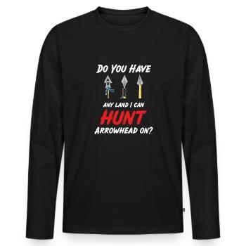 Il y a une terre où je chasse les pointes de flèches - T-shirt manches longues Premium bio Homme - noir - Devant - Nico (187cm)