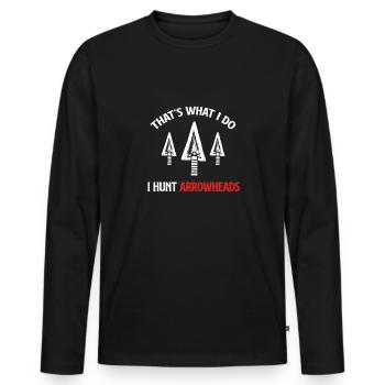 C’est ce que je fais : je chasse les pointes de flèches, - T-shirt manches longues Premium bio Homme - noir - Devant - Nico (187cm)
