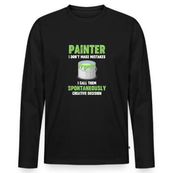 Maler Ich Mache Keine Fehler Handwerklicher Lack - Männer Premium Bio Langarmshirt - Schwarz - Vorne - Nico (187cm)