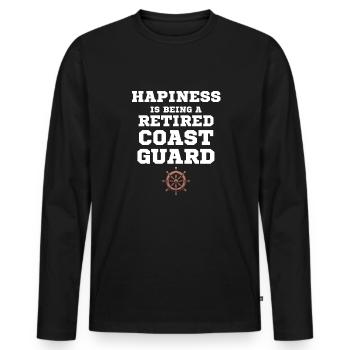 Glück Macht Es, Ein Pensionierter Seemann Der - Männer Premium Bio Langarmshirt - Schwarz - Vorne - Nico (187cm)