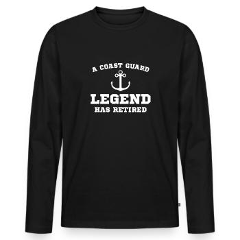 Eine Legende Der Küstenwache Ist In Den Ruhestand - Männer Premium Bio Langarmshirt - Schwarz - Vorne - Nico (187cm)