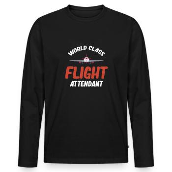 Hôtesse de l’air de classe mondiale, hôtesse de l’air pour - T-shirt manches longues Premium bio Homme - noir - Devant - Nico (187cm)