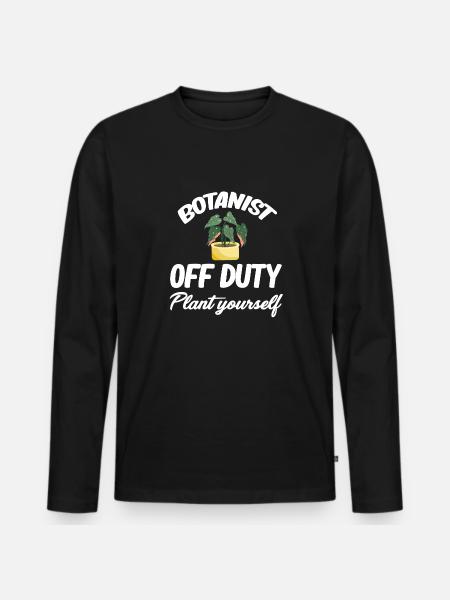 Botanist off-duty plant it yourself - Men's Premium Organic Long Sleeve Shirt - black