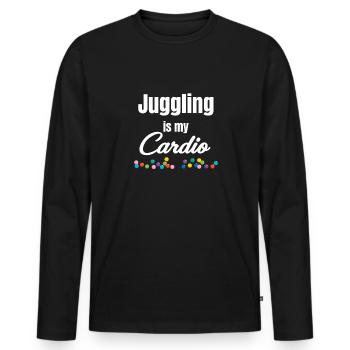 Juggling is my cardio-juggler bartender - Men's Premium Organic Long Sleeve Shirt - black - Front - Nico (187cm)