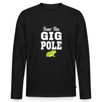 Fear The Gig Pole Frog Chasse Cottagecore Morel - T-shirt manches longues Premium bio Homme - noir - Devant - Nico (187cm)