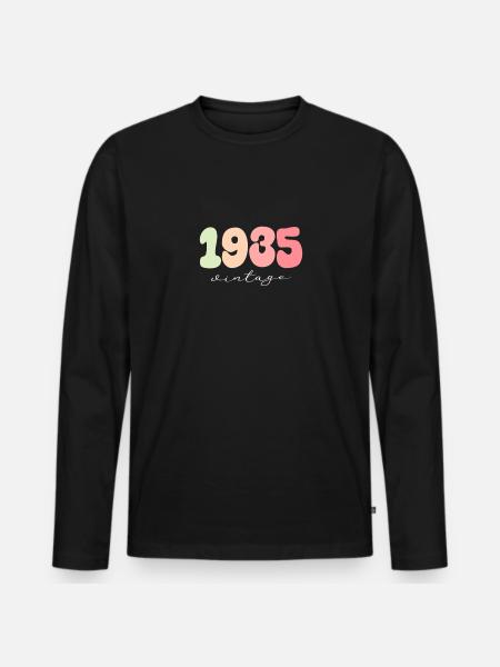 Année de naissance 1935 - T-shirt manches longues Premium bio Homme - noir