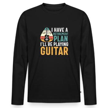 My Retirement Plan Playing Guitar - Männer Premium Bio Langarmshirt - Schwarz - Vorne - Nico (187cm)