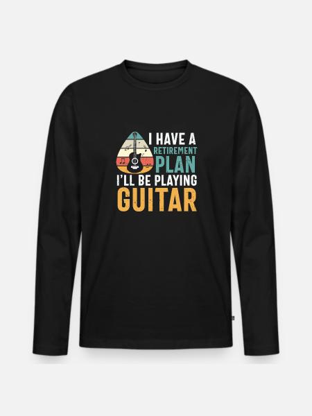 My Retirement Plan Playing Guitar - Men's Premium Organic Long Sleeve Shirt - black