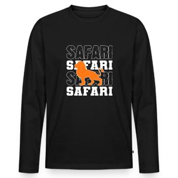 Safari Lion Keeper Poison - T-shirt manches longues Premium bio Homme - noir - Devant - Nico (187cm)