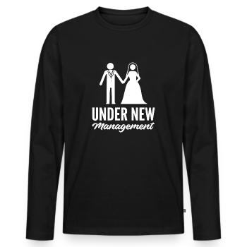 Unter neuer Leitung Joker Gift - Männer Premium Bio Langarmshirt - Schwarz - Vorne - Nico (187cm)