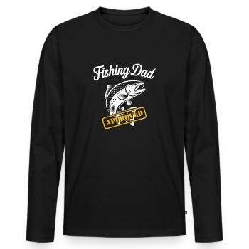 Bester Angelpapa Best Fishing Dad Approved - Männer Premium Bio Langarmshirt - Schwarz - Vorne - Nico (187cm)