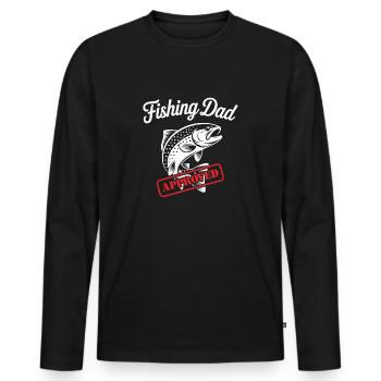 Bester Angelpapa Best Fishing Dad Approved - Männer Premium Bio Langarmshirt - Schwarz - Vorne - Nico (187cm)