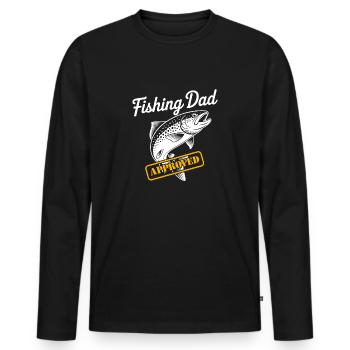 Bester Angelpapa Best Fishing Dad Approved - Männer Premium Bio Langarmshirt - Schwarz - Vorne - Nico (187cm)