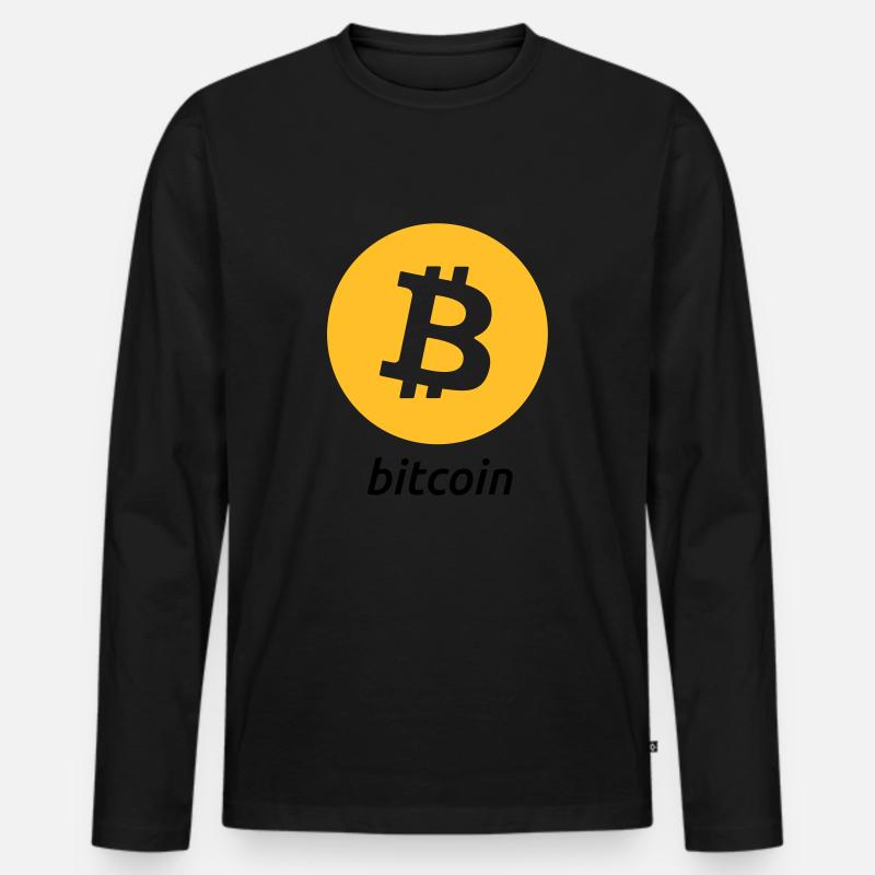 Bitcoin - Männer Premium Bio Langarmshirt - Schwarz