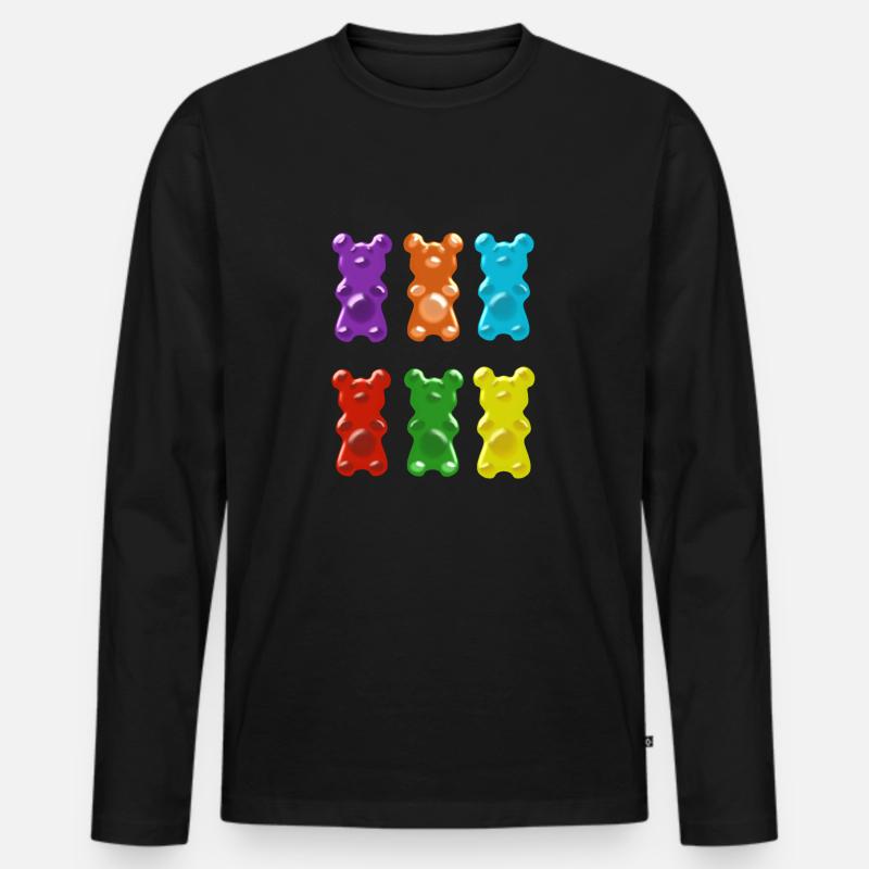 gummibärchen,bärchen,süß - Männer Premium Bio Langarmshirt - Schwarz