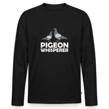 Pigeon Whisperer Pigeon Fancier Dicton - T-shirt manches longues Premium bio Homme - noir - Devant - Nico (187cm)