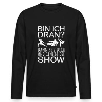 Kampfsport MMA Karate Judo Martial Arts Taekwondo - Männer Premium Bio Langarmshirt - Schwarz - Vorne - Nico (187cm)