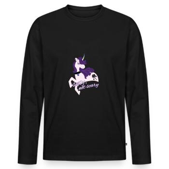 Sexy Gothic Unicorn / Sexy Unicorn - Men's Premium Organic Long Sleeve Shirt - black - Front - Nico (187cm)
