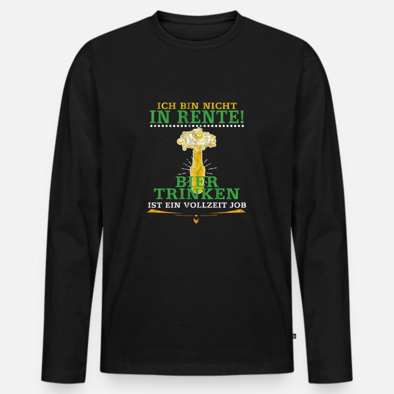 Geschenk Ruhestand - Männer Premium Bio Langarmshirt - Schwarz