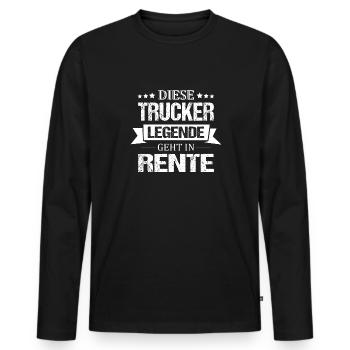 Diese Trucker Legende Geht In Ruhestand Rente LKW - Männer Premium Bio Langarmshirt - Schwarz - Vorne - Nico (187cm)
