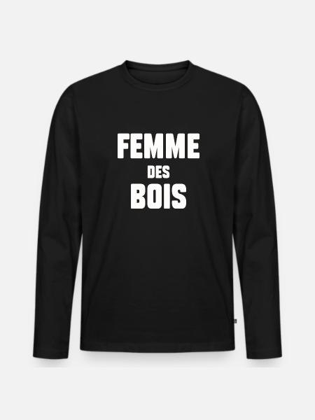 Femme des bois - T-shirt manches longues Premium bio Homme - noir