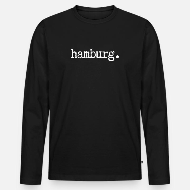 Hamburg - Männer Premium Bio Langarmshirt - Schwarz