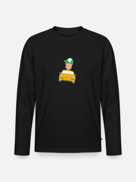 Würmeli from the car - Men's Premium Organic Long Sleeve Shirt - black