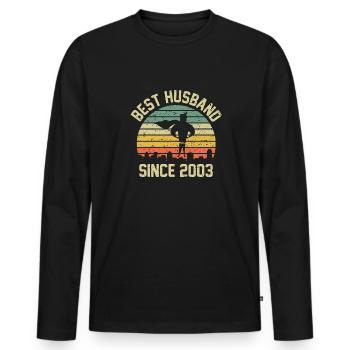 Best Husband Since 2003 wedding anniversary - Männer Premium Bio Langarmshirt - Schwarz - Vorne - Nico (187cm)
