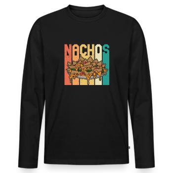 Nachos Jalapenos Cheese Mexico Mexican cuisine - Männer Premium Bio Langarmshirt - Schwarz - Vorne - Nico (187cm)