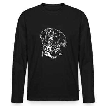 KLEINER MÜNSTERLÄNDER Dog Portrait Wilsign's Hunt - Men's Premium Organic Long Sleeve Shirt - black - Front - Nico (187cm)