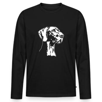 German Shorthair Hunting Dogs Portait Dog Wilsigns - Men's Premium Organic Long Sleeve Shirt - black - Front - Nico (187cm)