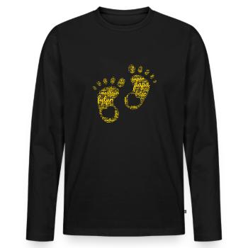 Annonce Grossesse Futur Père Nouveau Papa Bébé - T-shirt manches longues Premium bio Homme - noir - Devant - Nico (187cm)