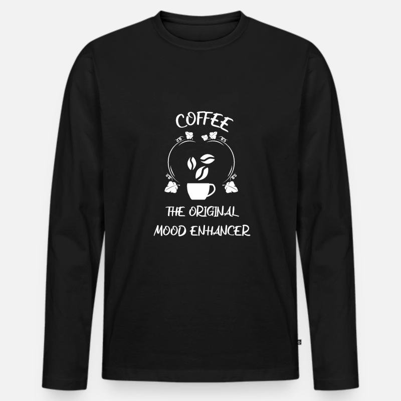 Kaffee Espresso Käffchen - Männer Premium Bio Langarmshirt - Schwarz