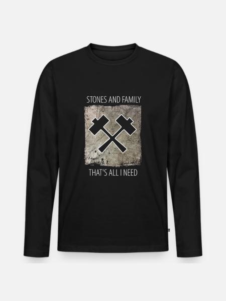 Stonemason Stone Sculptor Saying - Men's Premium Organic Long Sleeve Shirt - black