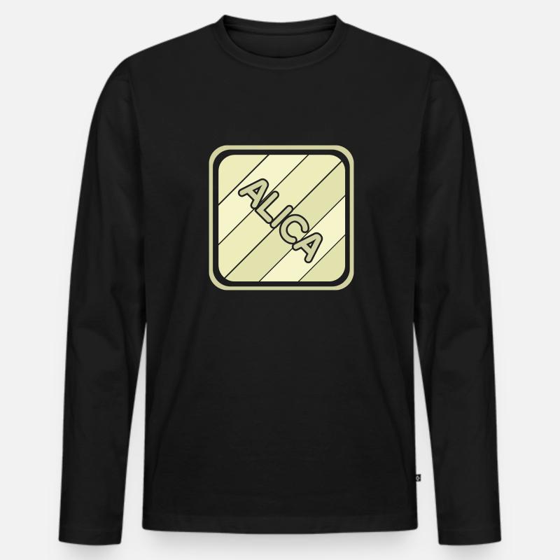 Mädchenname Alica - Männer Premium Bio Langarmshirt - Schwarz