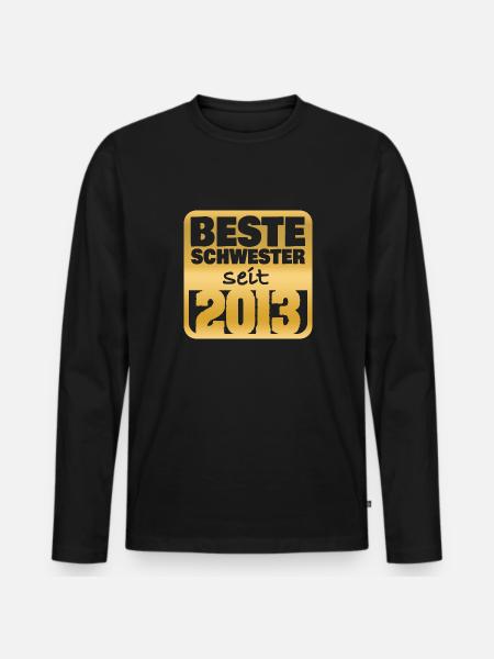 Born in 2013 - Men's Premium Organic Long Sleeve Shirt - black