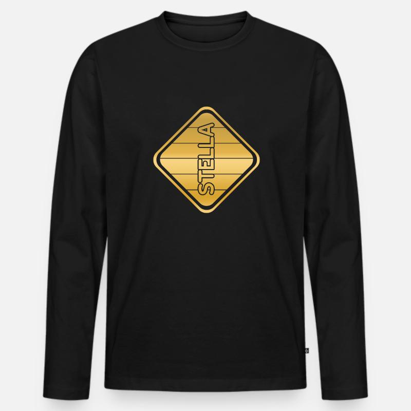 Geschenk für Stella - Männer Premium Bio Langarmshirt - Schwarz
