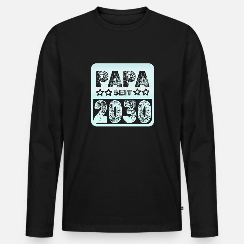 2030 - Männer Premium Bio Langarmshirt - Schwarz