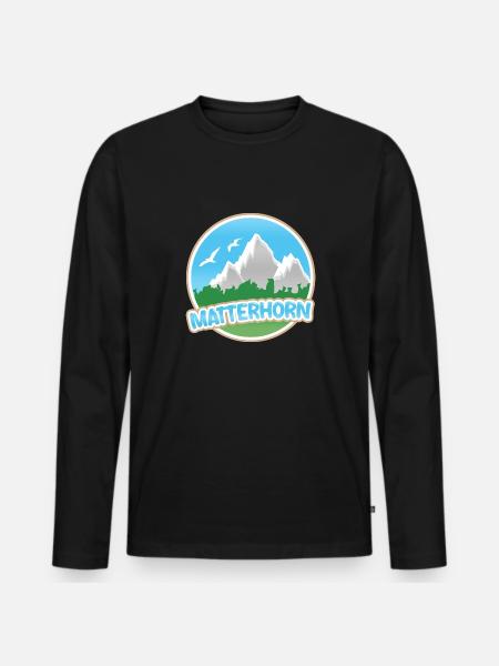 Matterhorn - Men's Premium Organic Long Sleeve Shirt - black