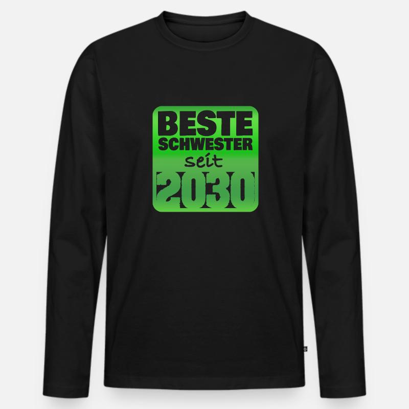2030 - Männer Premium Bio Langarmshirt - Schwarz