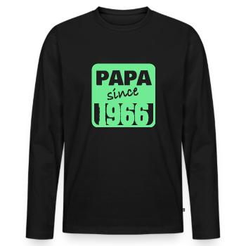 1966 - T-shirt manches longues Premium bio Homme - noir - Devant - Nico (187cm)